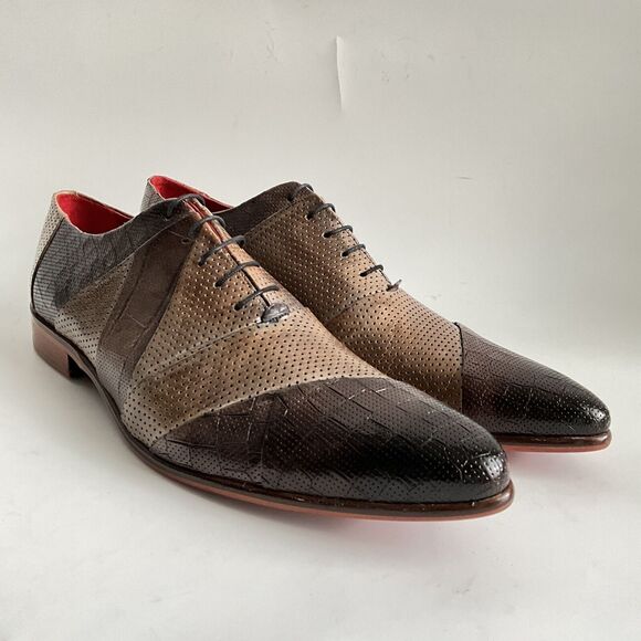 Melvin & Hamilton Leather Patchwork Point-toe Oxfords Brown Men 46 main image 14
